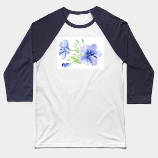 Hibiscus Flower Watercolour Painting Baseball T-Shirt